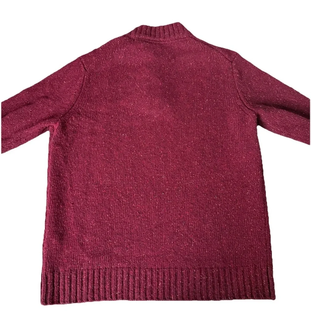 UNTUCKit Vangone Button Mock Neck Donegal Pullover lambswool blend Sweater Large